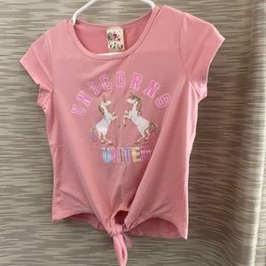 Girls pink tie tshirt